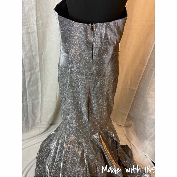 Barbie Long Mermaid Strapless Dark Gray Formal Prom Dress Size XL - Picture 5 of 8